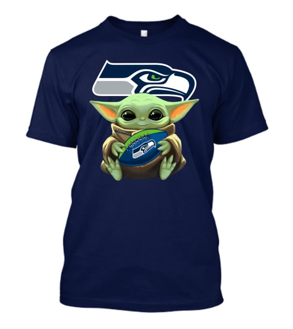 Baby Yoda Seahawks Football Fan T-Shirt