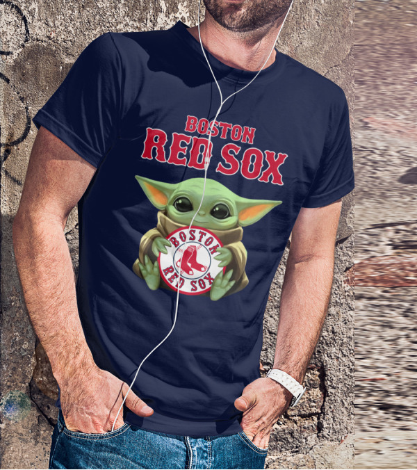 Boston Red Sox Baby Yoda Holding Baseball Team T-Shirt
