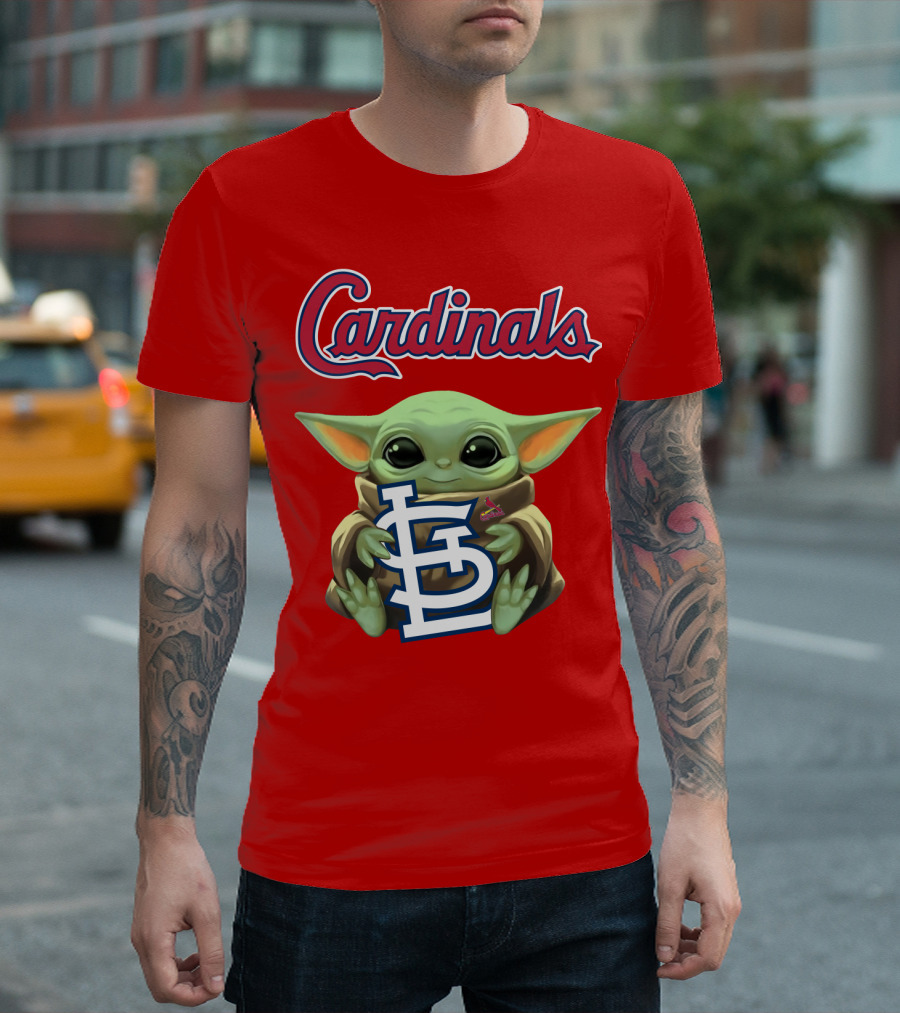 Cardinals Baby Yoda Holding St. Louis T-Shirt