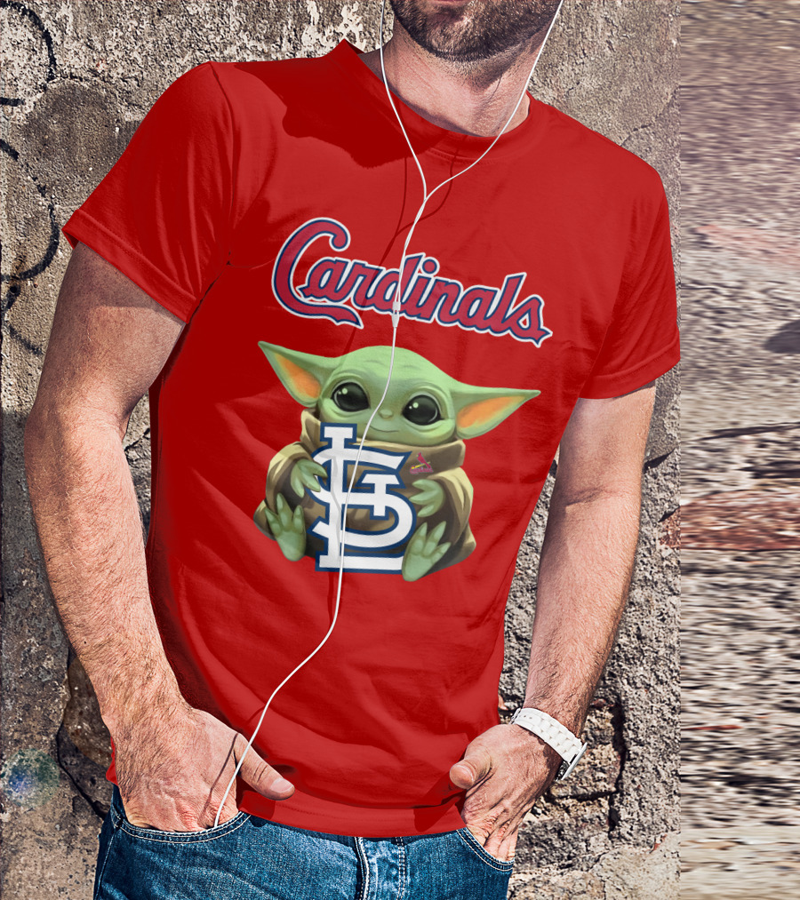 Cardinals Baby Yoda Holding St. Louis T-Shirt