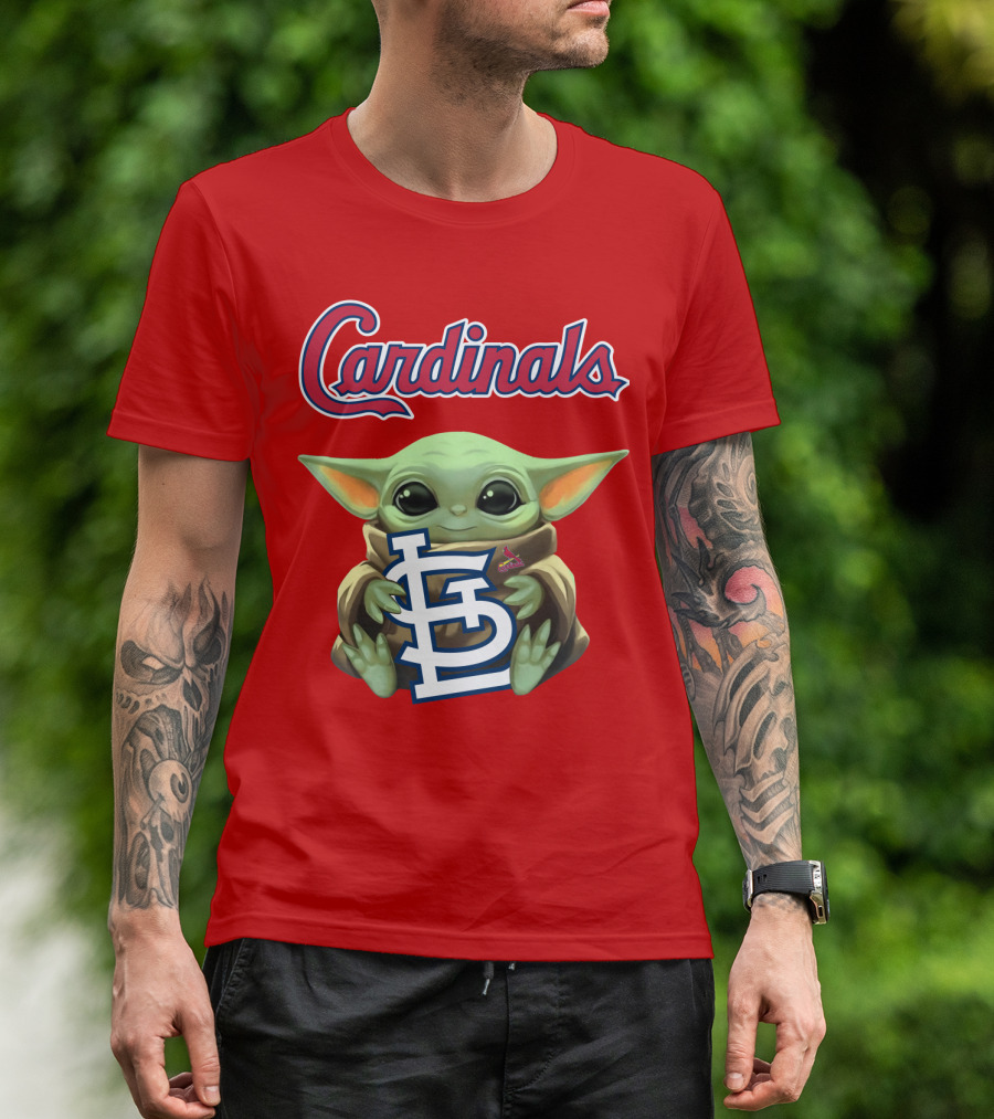Cardinals Baby Yoda Holding St. Louis T-Shirt