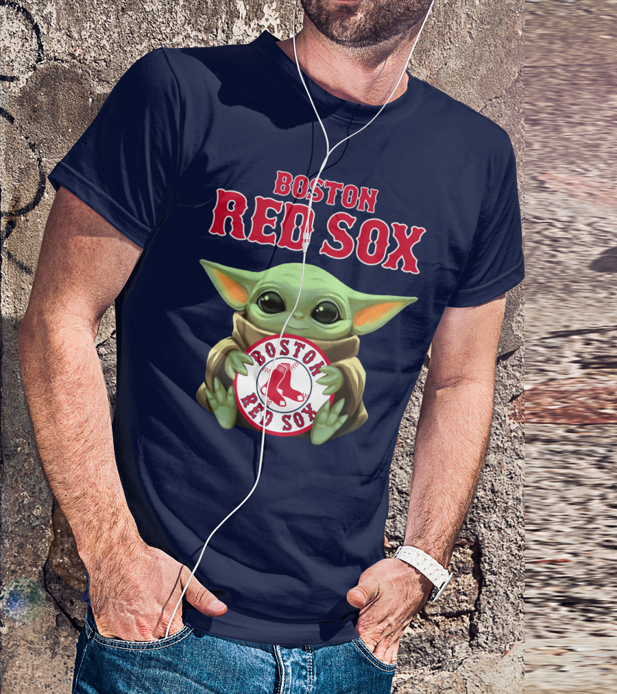 Boston Red Sox Baby Yoda Holding Team T-Shirt