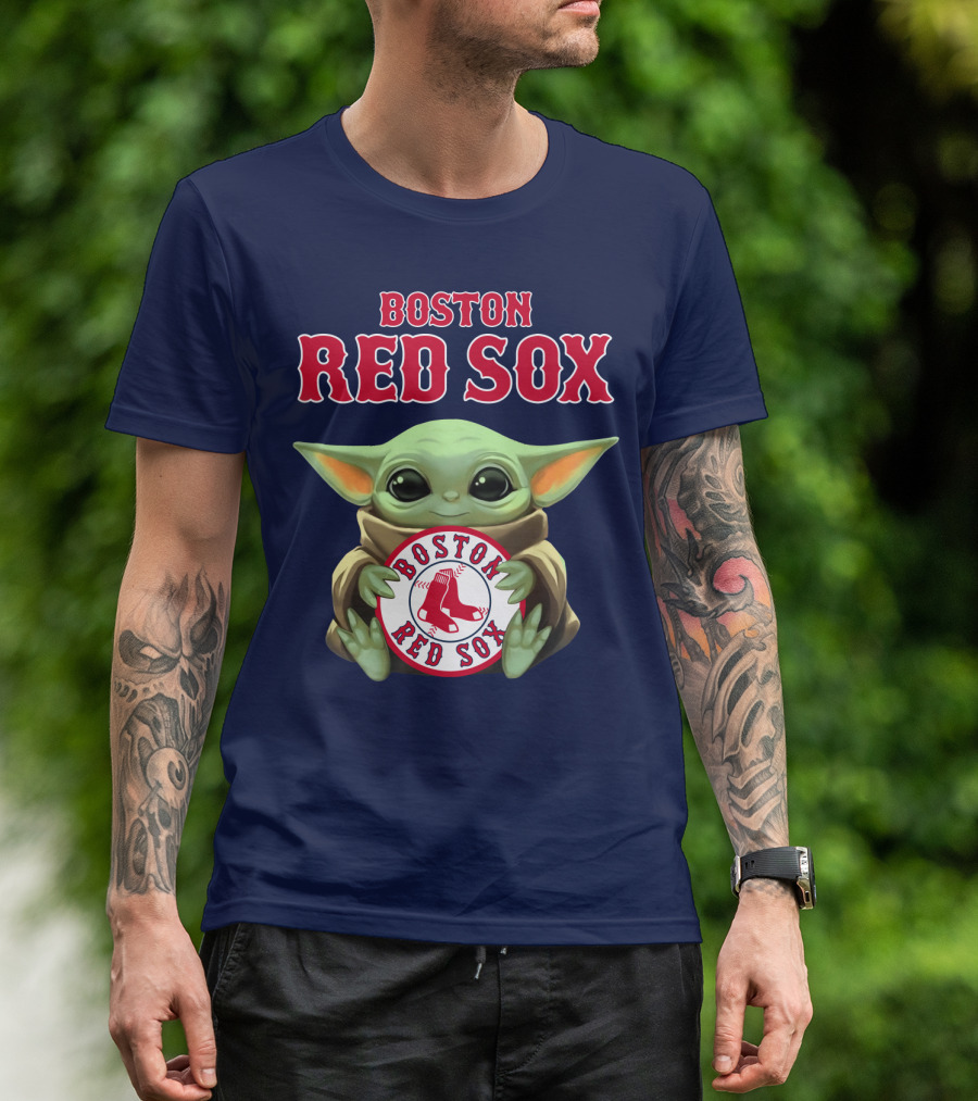 Boston Red Sox Baby Yoda Holding Team T-Shirt