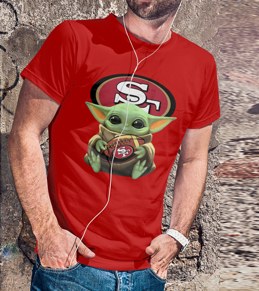 Baby Yoda San Francisco 49ers Football T-Shirt
