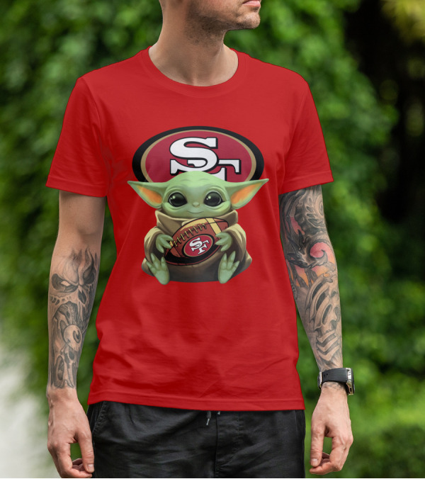 Baby Yoda San Francisco 49ers Football T-Shirt