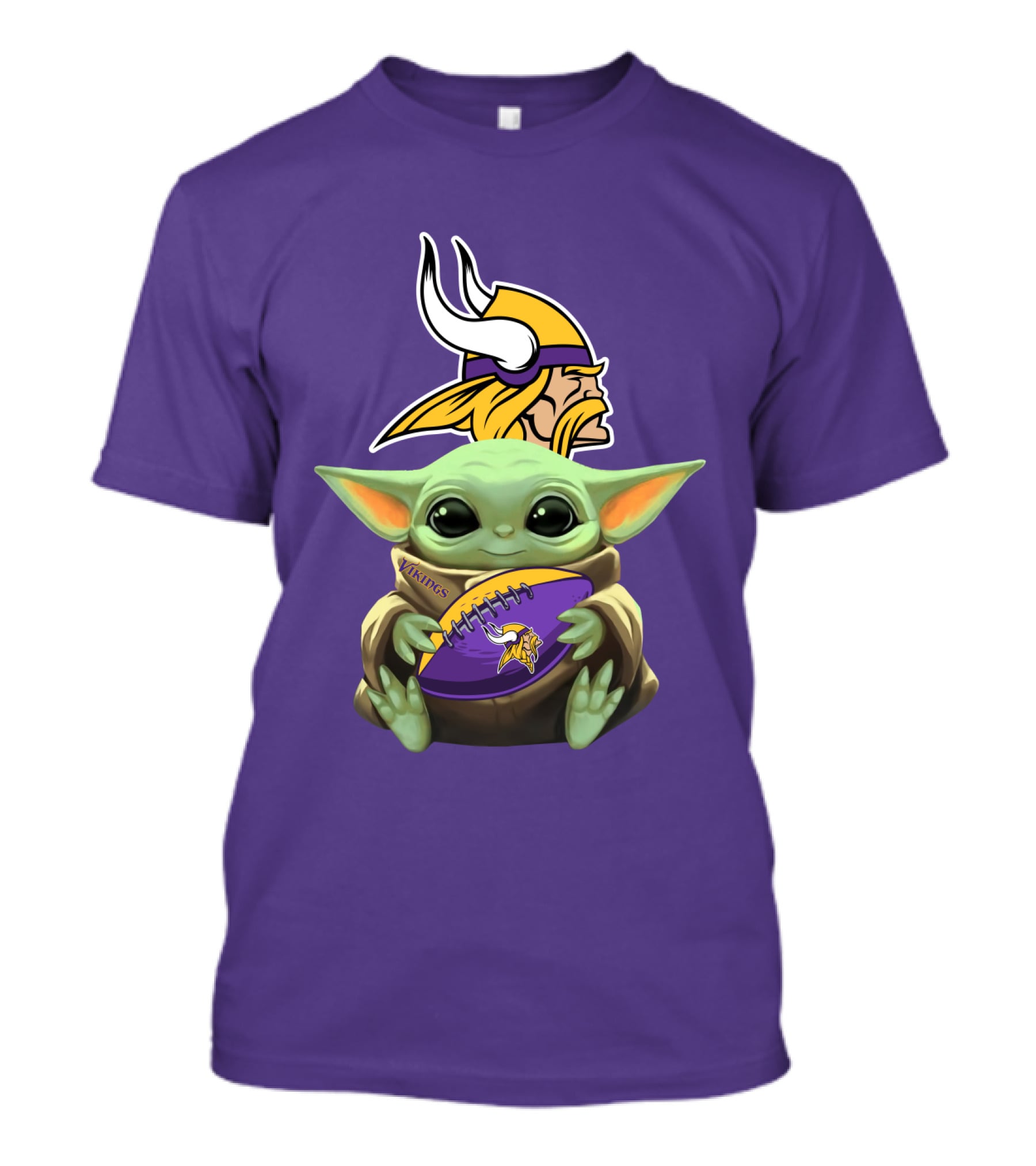 Babyyoda Minnesota Vikings Fan With Football T-Shirt