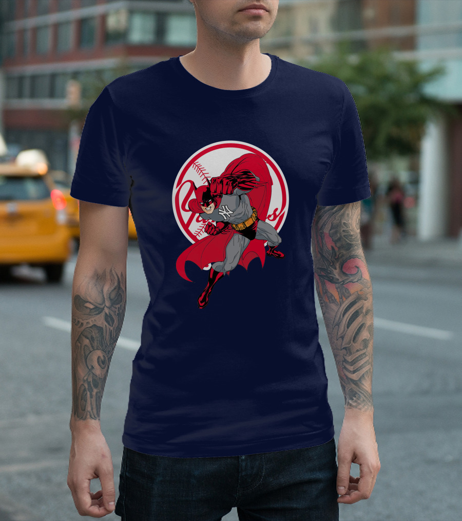 Batman Yankees Baseball Hero Iconic Mashup T-Shirt