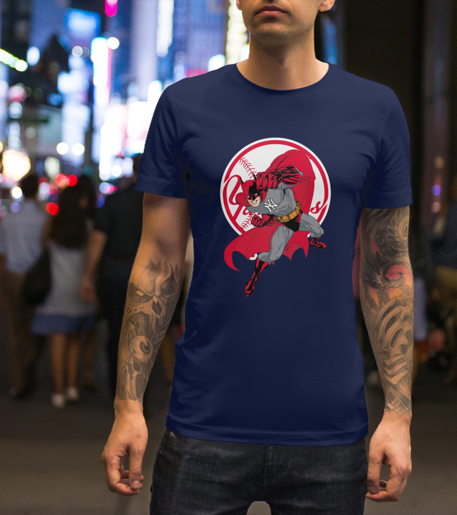 Batman Yankees Baseball Hero Iconic Mashup T-Shirt