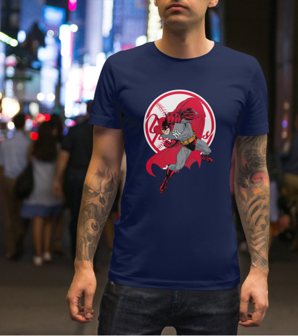 Batman Yankees Baseball Hero Iconic Mashup T-Shirt