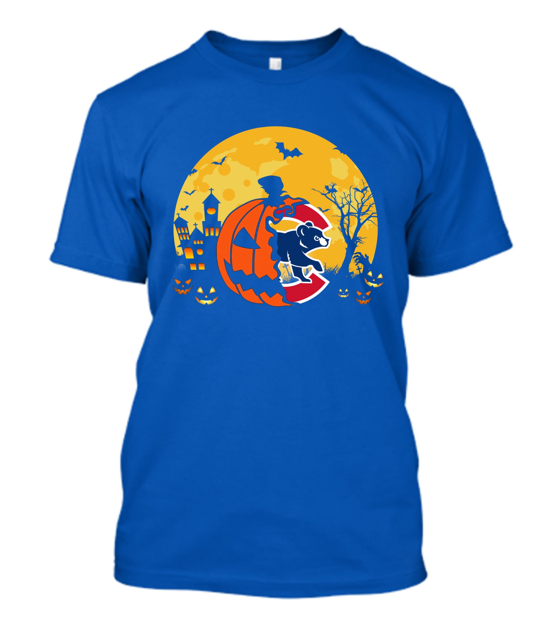 Chicago Cubs Halloween Full Moon T-Shirt