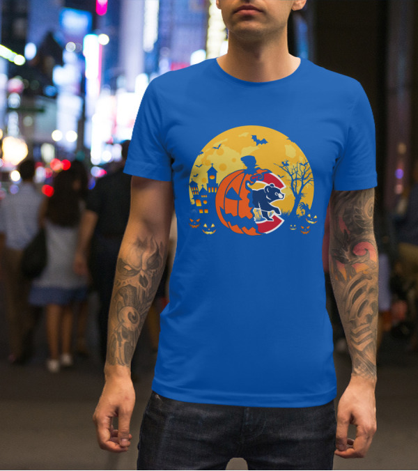 Chicago Cubs Halloween Full Moon T-Shirt
