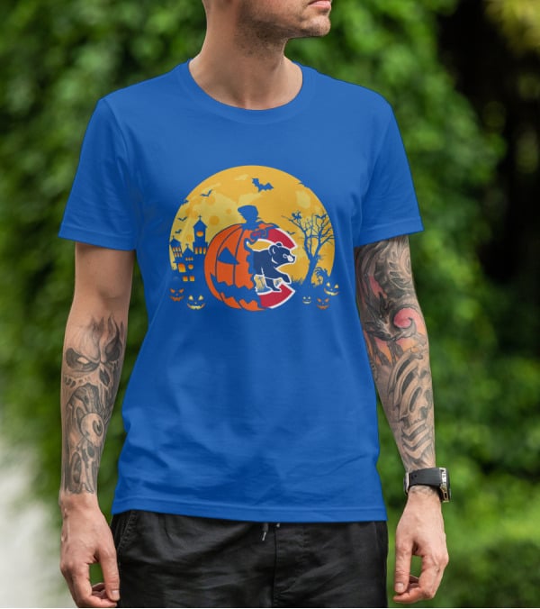 Chicago Cubs Halloween Full Moon T-Shirt
