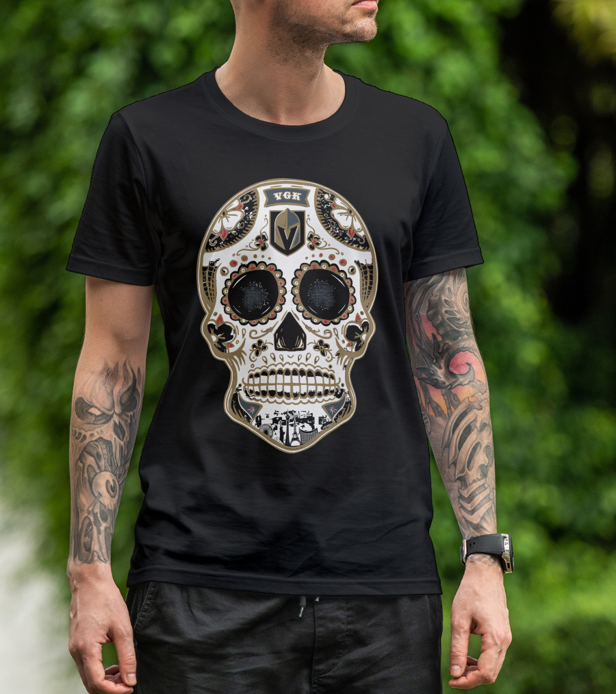 Vgk Sugar Skull Golden Knights T-Shirt