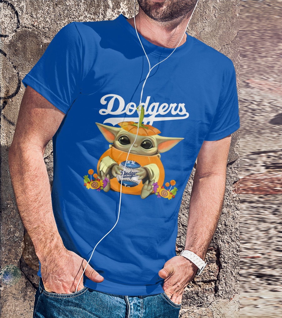 Dodgers Baby Yoda Pumpkin Halloween T-Shirt