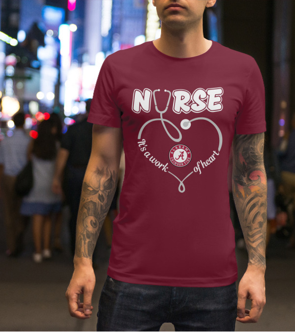 Nurse It's A Work Of Heart Alabama Crimson Tide T-Shirt