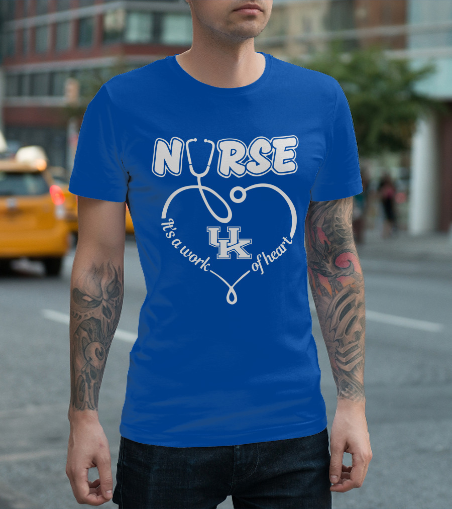 Nurse It's A Work Of Heart Uk Stethoscope T-Shirt