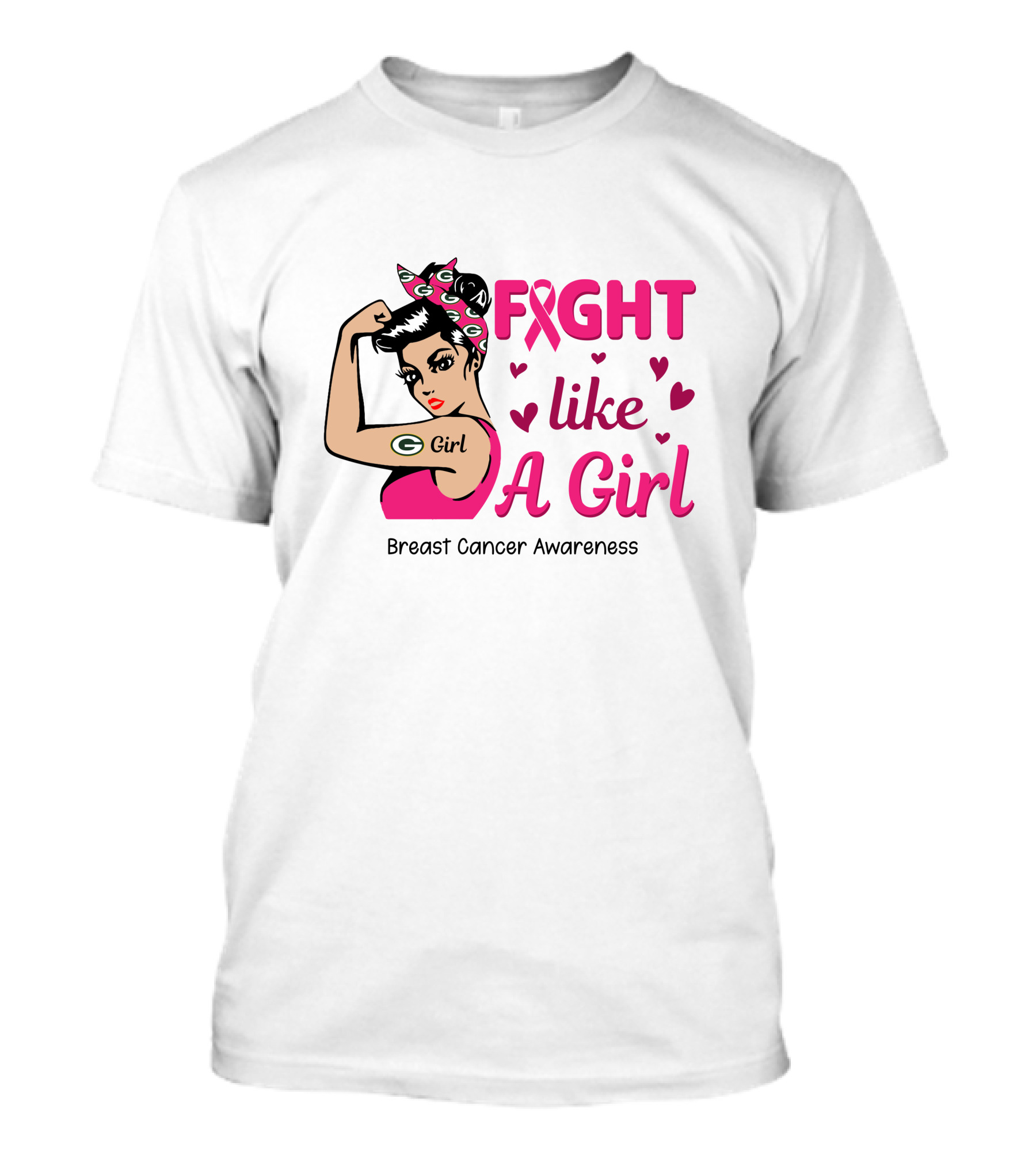 Fight Like A Girl Breast Cancer Awareness Green Bay Packers T-Shirt