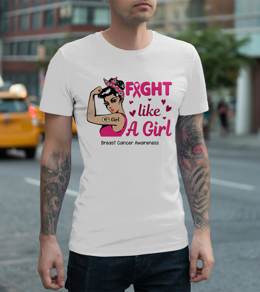 Fight Like A Girl Breast Cancer Awareness Green Bay Packers T-Shirt