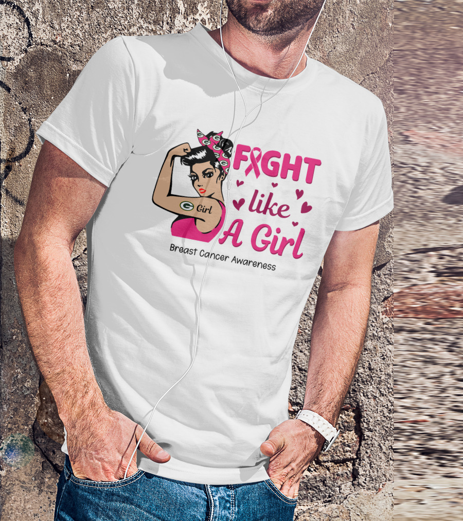 Fight Like A Girl Breast Cancer Awareness Green Bay Packers T-Shirt