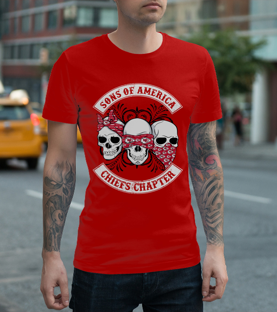 Sons Of America Chiefs Chapter Skulls T-Shirt
