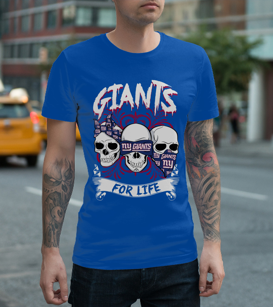 Giants Ny Giants Skulls For Life T-Shirt