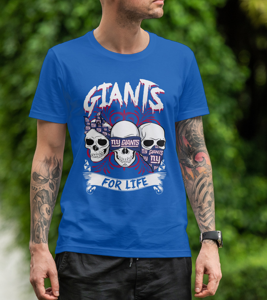 Giants Ny Giants Skulls For Life T-Shirt