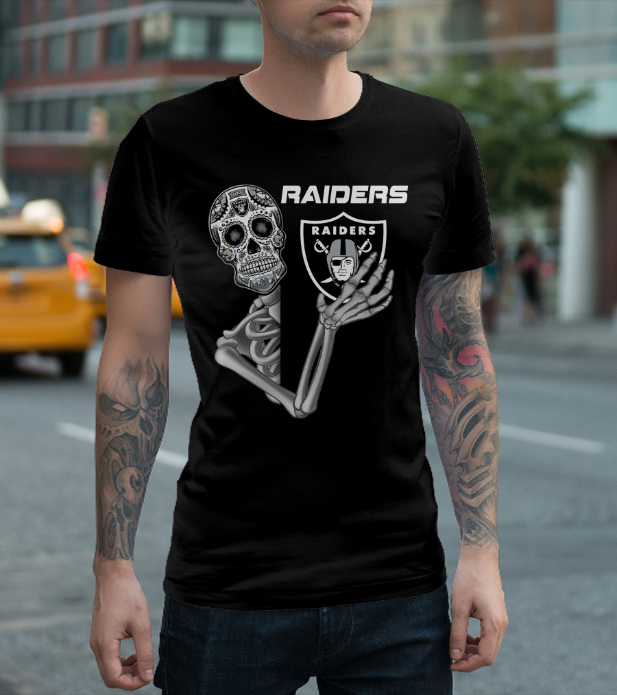 Raiders Skeleton Sugar Skull T-Shirt