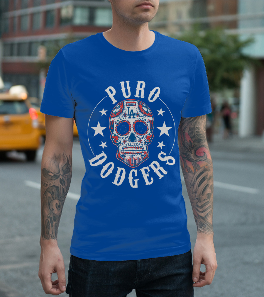 Puro Dodgers Día De Los Muertos La Logo T-Shirt
