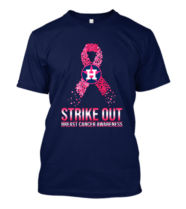 Strike Out Breast Cancer Awareness H Logo Pink Ribbon T-Shirt