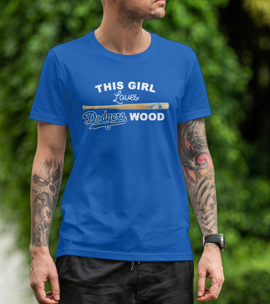 This Girl Loves Dodgers Wood T-Shirt