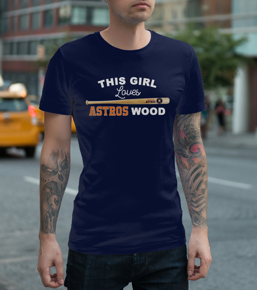 This Girl Loves Houston Astros Wood T-Shirt