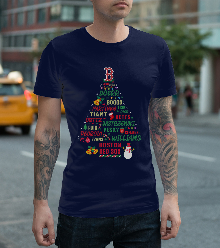 Boston Red Sox Christmas Tree T-Shirt