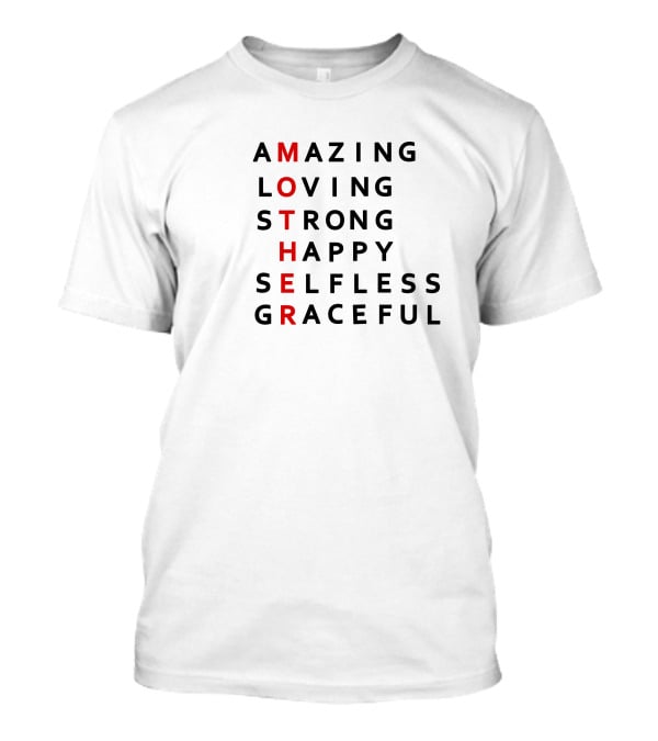 Amazing Loving Strong Happy Selfless Graceful Mother Crossword T-Shirt