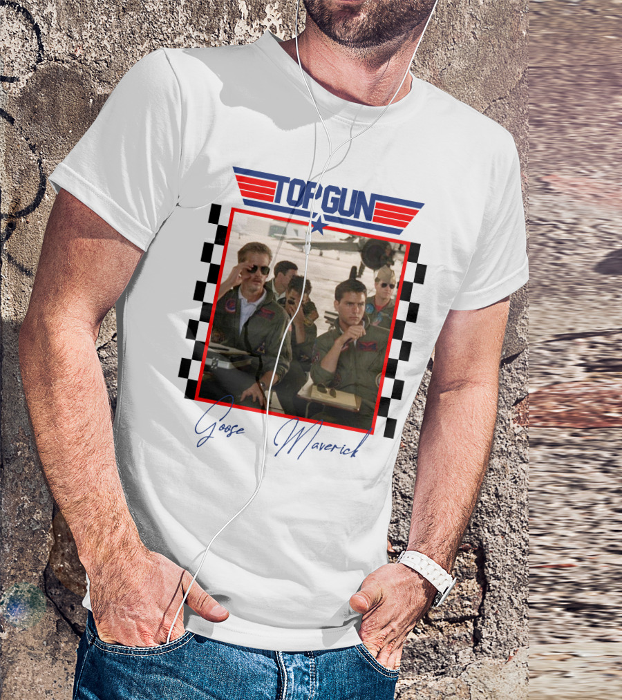 Top Gun Goose Maverick Classic Aviation Icons In Signature Flight Gear T-Shirt