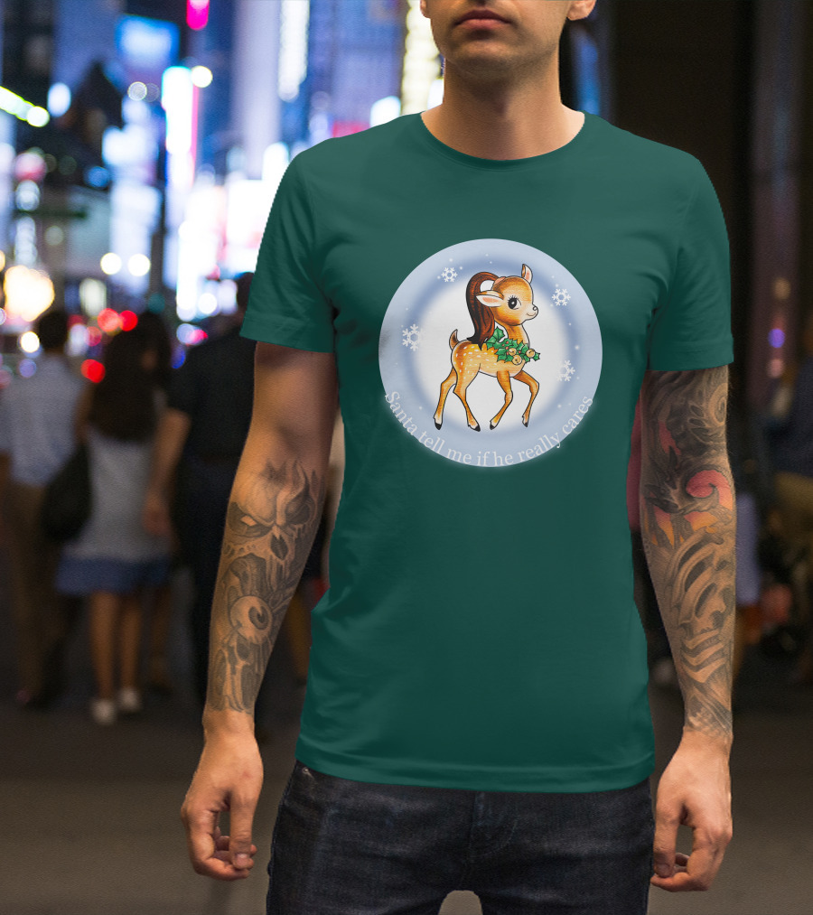 Santa Tell Me If He Really Cares Ariana Grande Merch T-Shirt