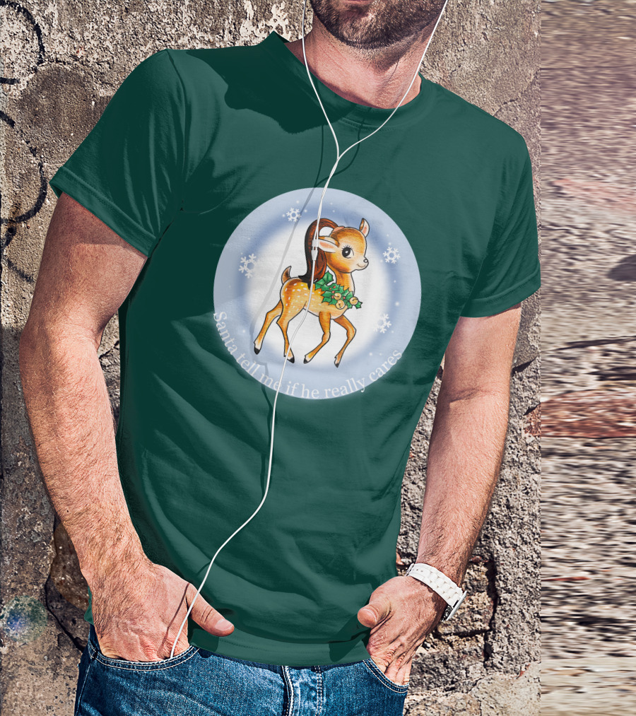 Santa Tell Me If He Really Cares Ariana Grande Merch T-Shirt