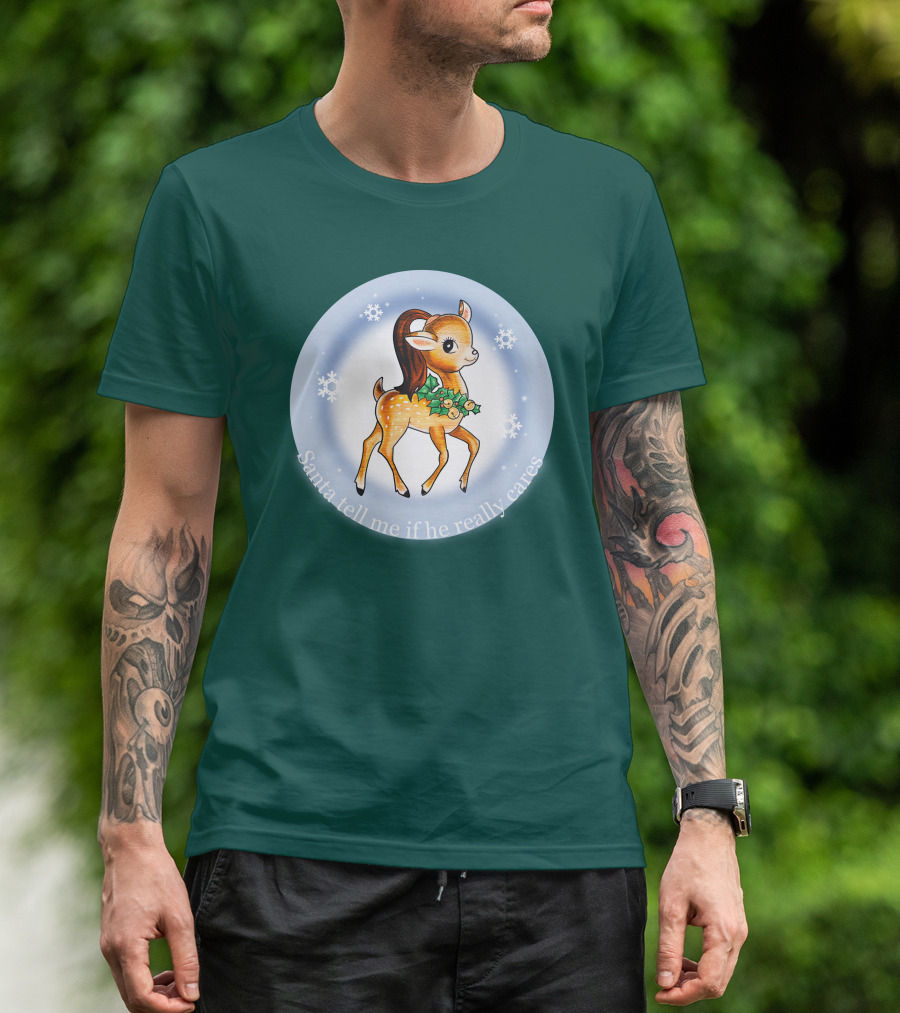 Santa Tell Me If He Really Cares Ariana Grande Merch T-Shirt