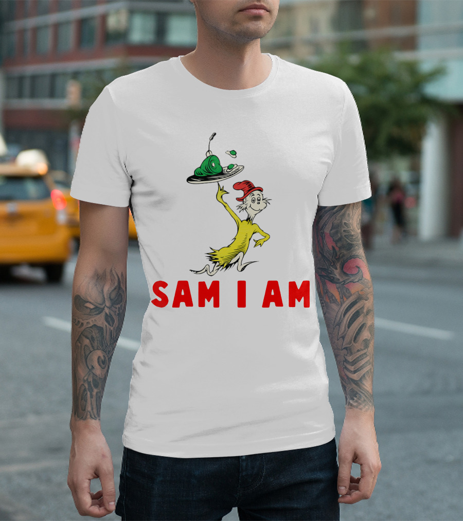 Sam I Am Green Eggs and Ham Dr. Seuss Character T-Shirt