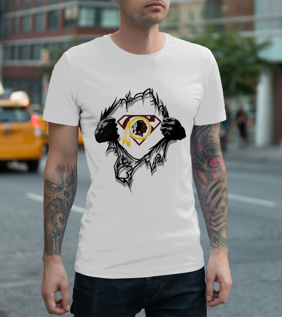 Redskins 01 Superman Logo Fan Crossover T-Shirt