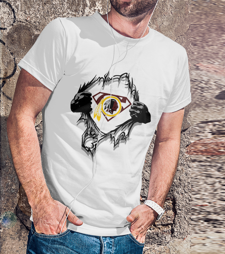 Redskins 01 Superman Logo Fan Crossover T-Shirt