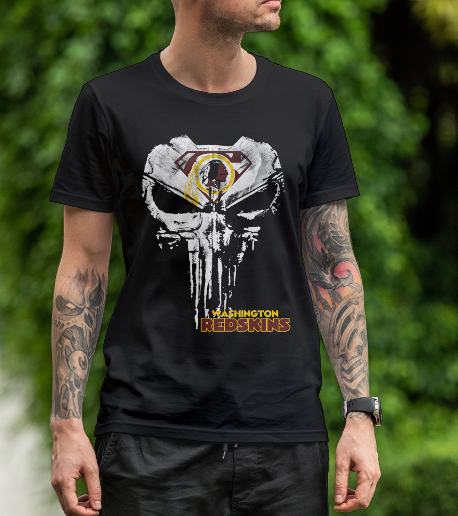 Washington Redskins Superman Punisher T-Shirt