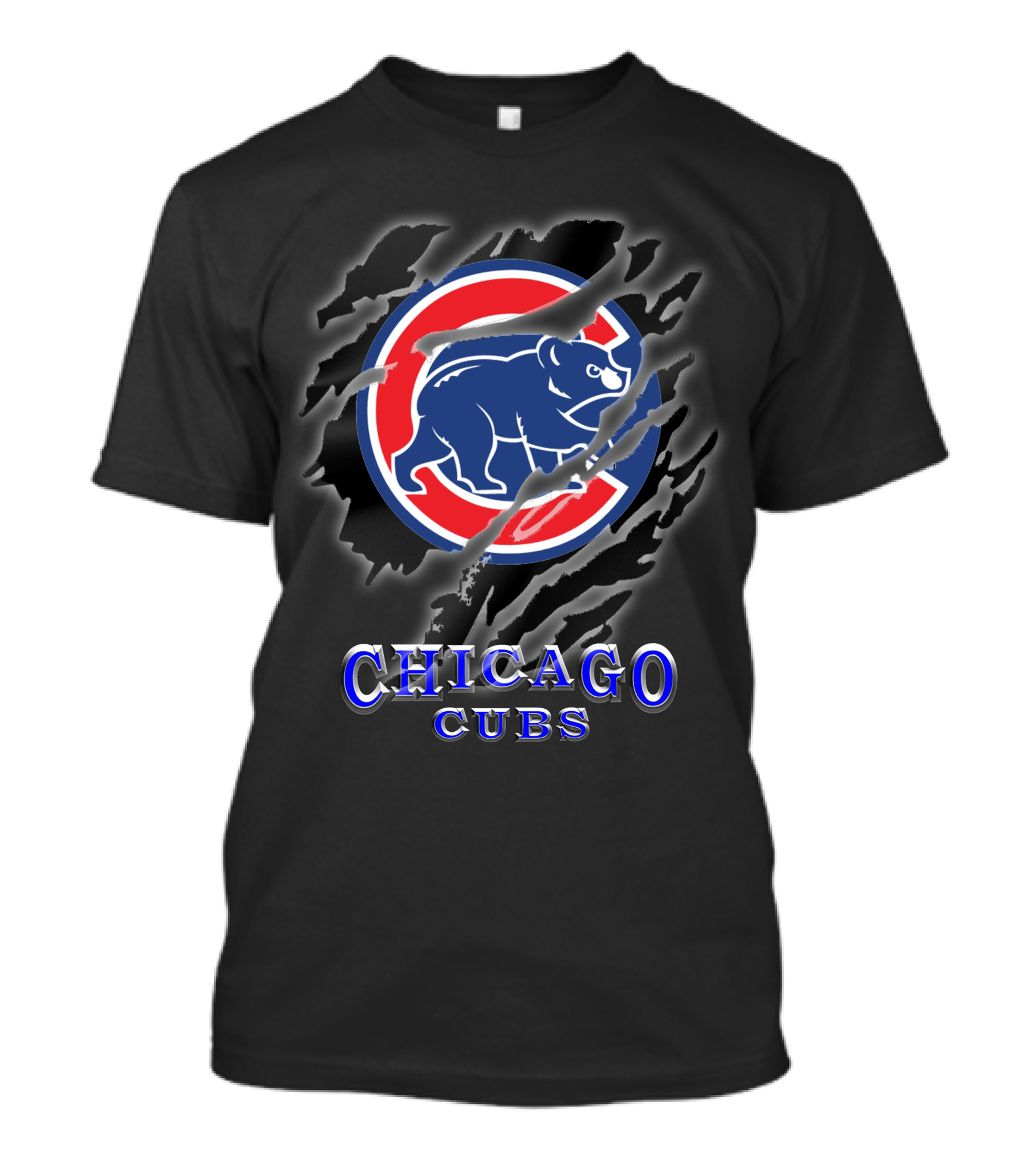 Chicago Cubs Logo Scratch Claw T-Shirt