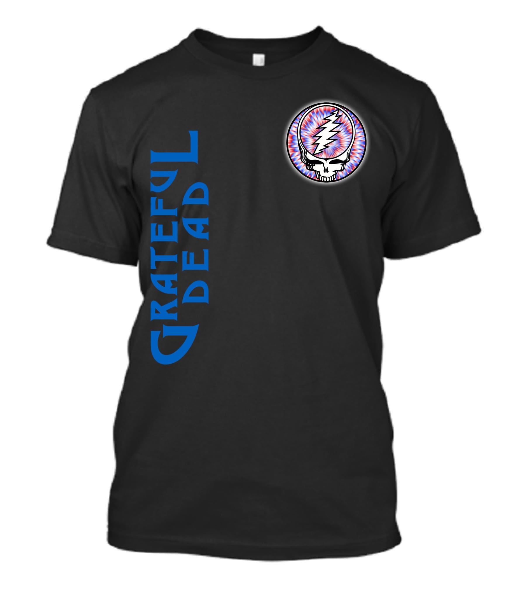 Grateful Dead Steal Your Face Skull With Lightning Bolt And Trippy Blue Letters T-Shirt