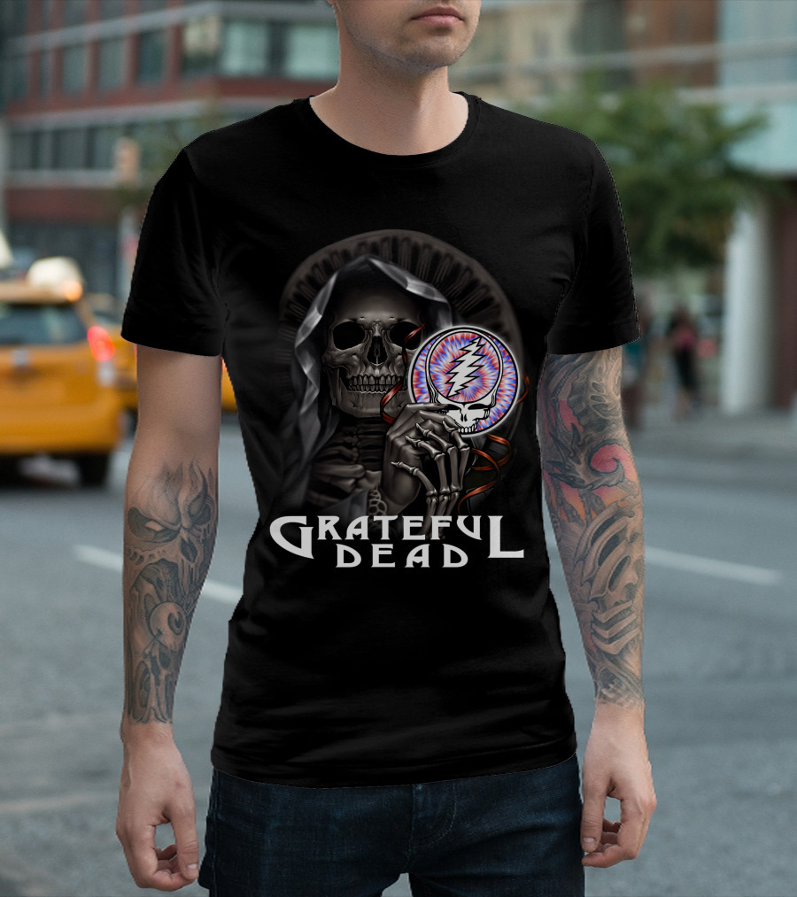 Grateful Dead Skeleton With Steal Your Face Symbol T-Shirt
