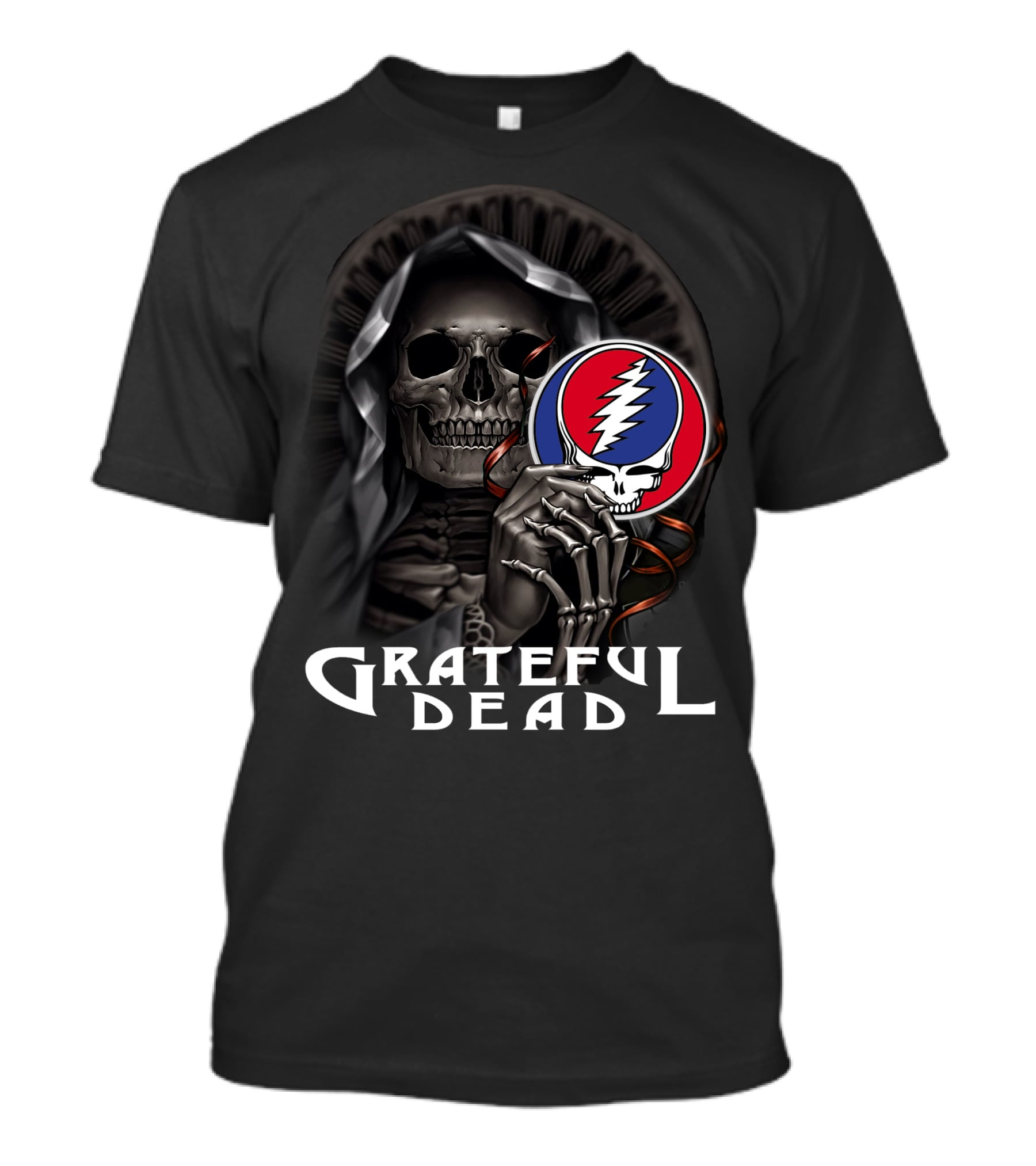 Grateful Dead Skeleton Holding Steal Your Face T-Shirt