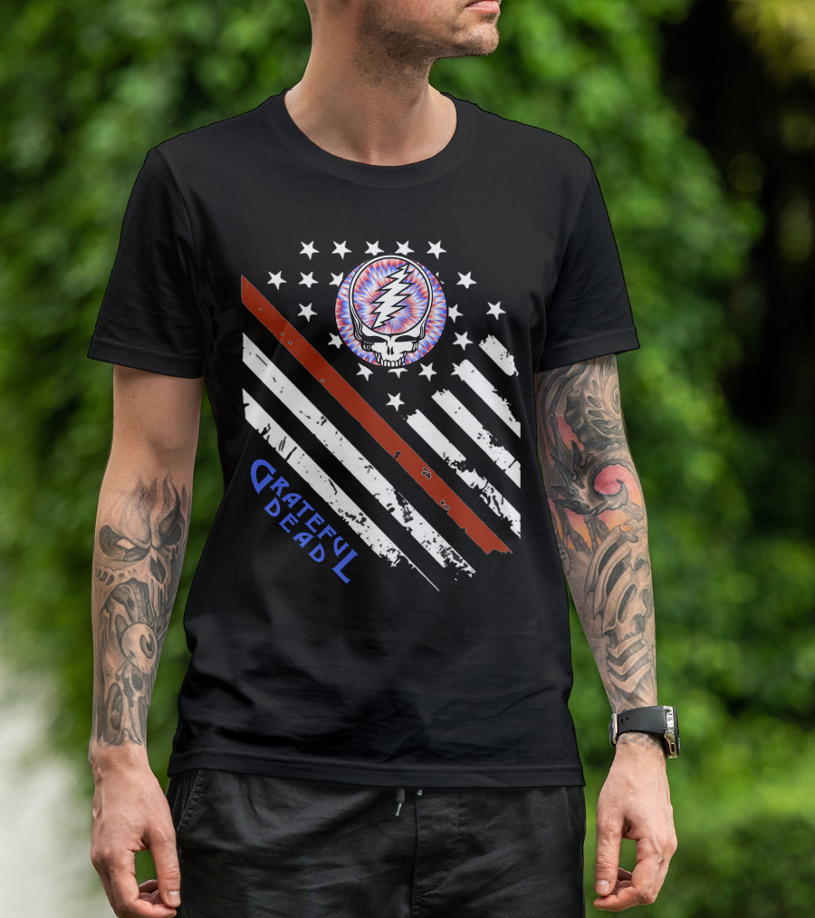 Grateful Dead Steal Your Face Stars And Stripes American Flag T-Shirt