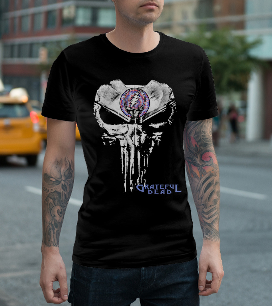 Grateful Dead Steal Your Face Punisher Skull Fusion T-Shirt