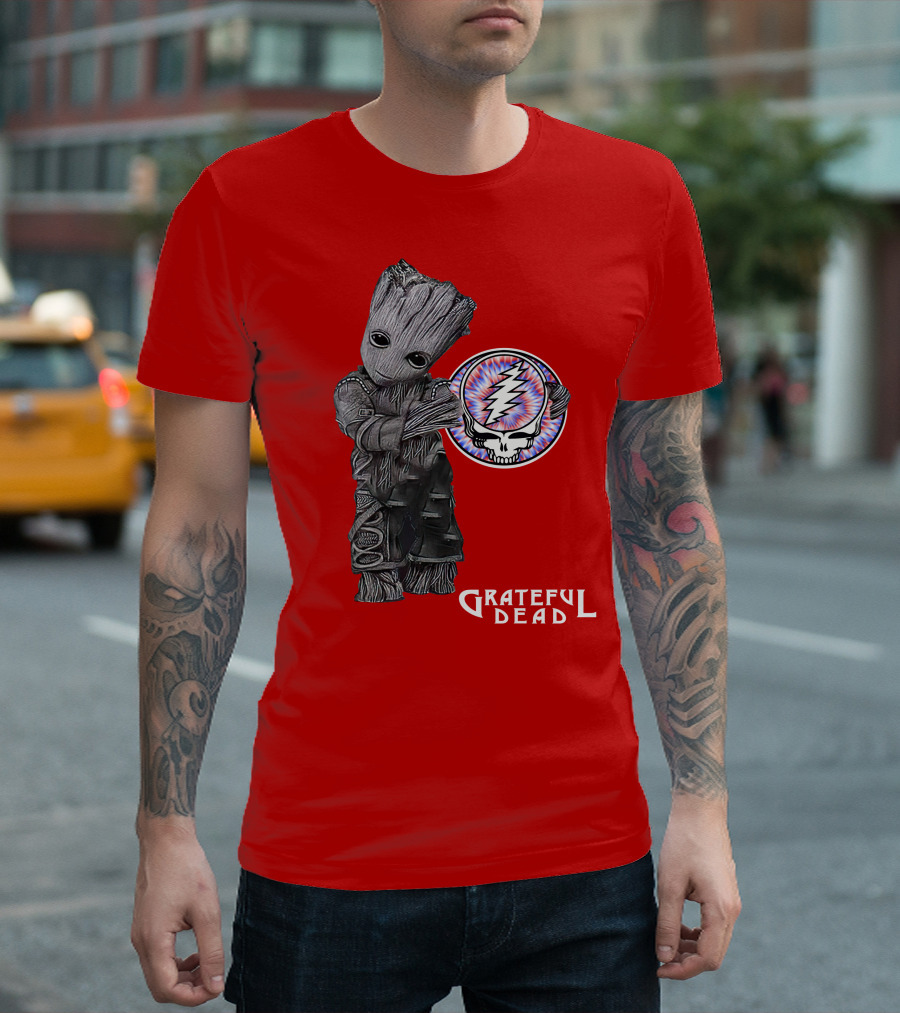 Grateful Dead 07 With Stylized Tree Character And Lightning Skull T-Shirt