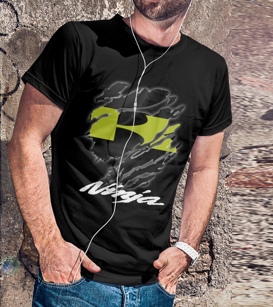 Ripped R Icon With Stylized Ninja T-Shirt