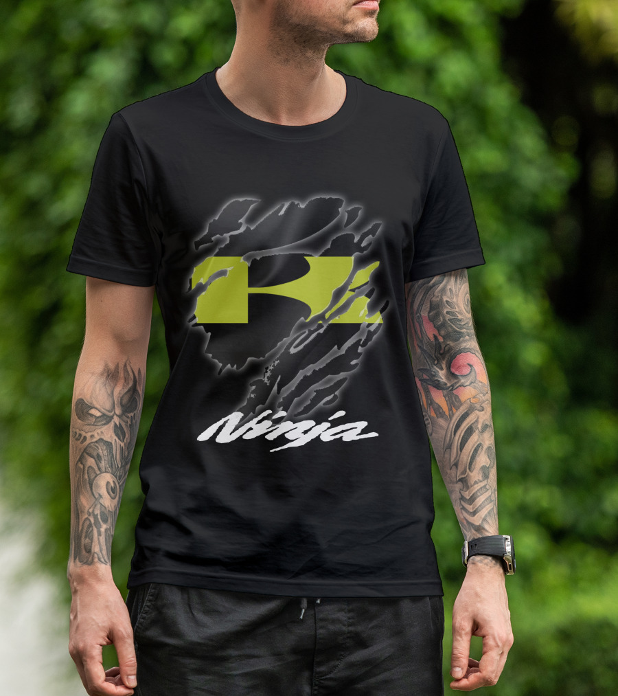 Ripped R Icon With Stylized Ninja T-Shirt
